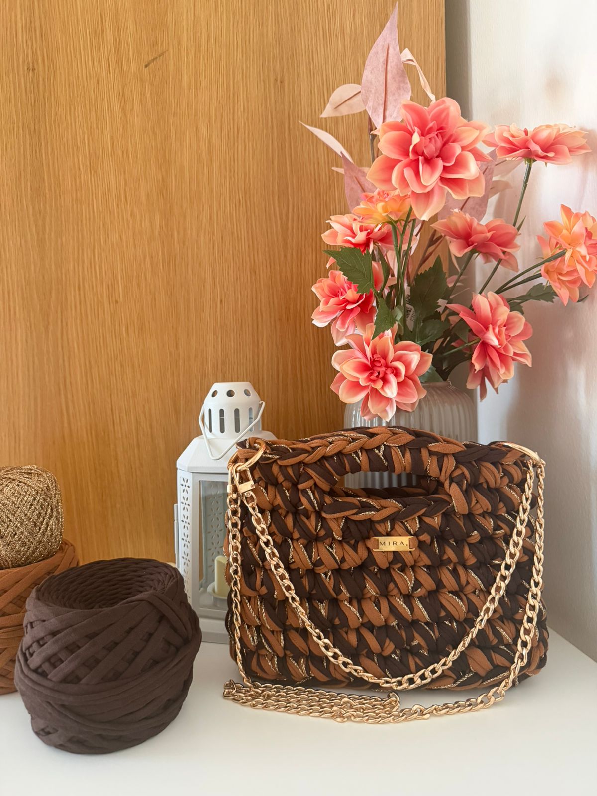 Lucia Handmade Bag Chocolate/Caramel