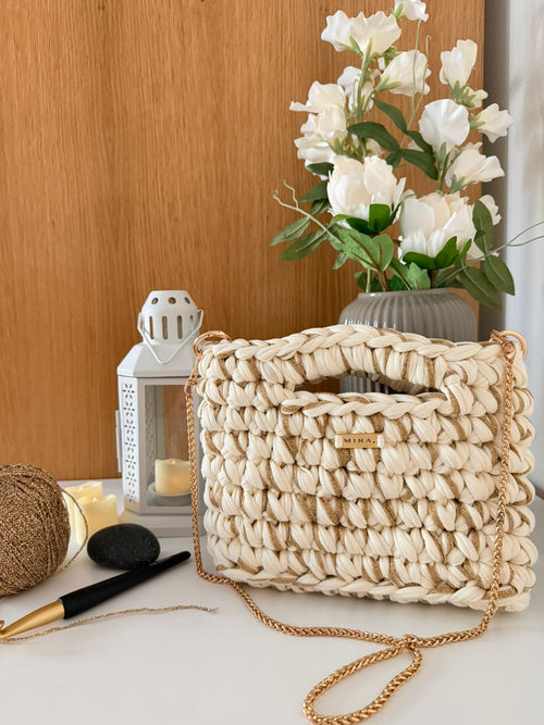Lucia Handmade Bag Cream/Gold